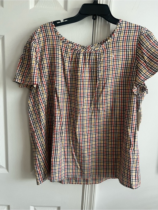 St. John's Bay Tops - St John’s Bay Women's Multicolor Plaid Short Sleeve Blouse Xl